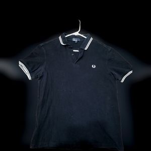 Fred Perry M3600 Twin Tipped Polo Black & White